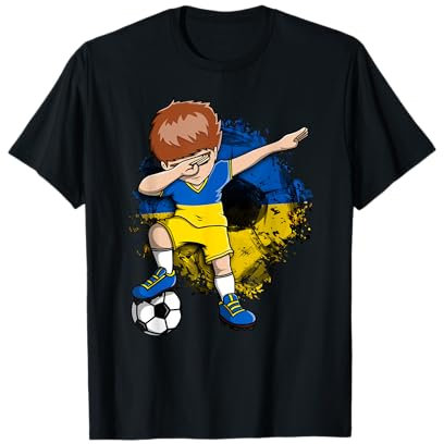 Dabbing Fußball Boy - Ukraine Trikot Ukrainische Fußballfans T-Shirt