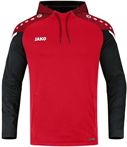JAKO Herren Kapuzensweatshirt Performance, Rot/Schwarz, XXL