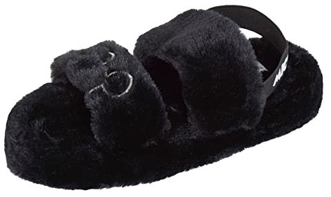 Disney Womens Mickey Mouse Slippers Faux Fur Sliders Black UK 7