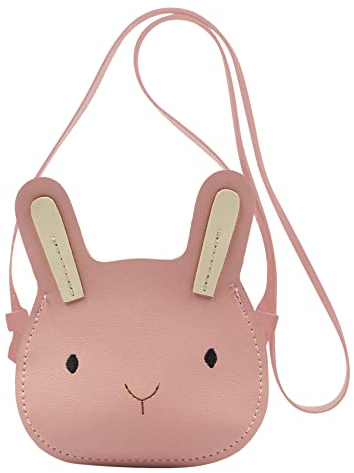 leomoste Kleine Umhängetasche für kleine Mädchen, für Hunde und Katzen, mit Schleife, Schultertasche, Handtasche, Hase rosa, Einheitsgröße, Reisebrieftasche