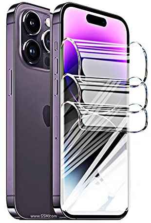 Snailcanfly 2 pcs películas de hidrogel para iPhone 14 Pro Max 6.7 Protectores de pantalla de TPU Transparente flexible suave A prueba de explosiones NO vidrio templado