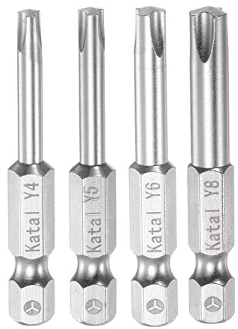 HARFINGTON Y4-Y8 Tri-point Screwdriver Bit Set 1/4 Hex Shank 2 Length Magnetic Y Type Screw Driver Power Tool