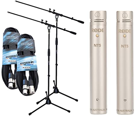 Rode NT5 MP Microphone Set + 2x Keepdrum Tripod + 2x Keepdrum XLR Cable