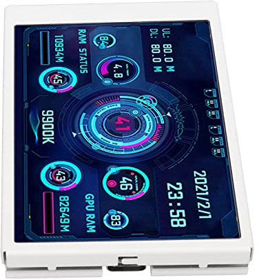 Dpofirs Computer Temp Monitor, 3.5in PC Sensor Panel Display, PC Temperature Display For CPU RAM Hard Disk Data, PC Case Secondary Screen (White)