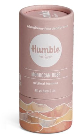 HUMBLE BRANDS Deodorant Stick, Moroccan Rose - Aluminum-Free Deodorant for Women & Men with Baking Soda, Essential Oils & Beeswax - Underarm Skincare for Long-Lasting Freshness, 2.65 Oz