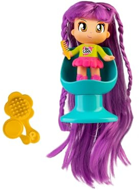 PINYPON, Figurine Cheveux Super Longs, Modèle Cheveux Violet, A coiffer et à Collectionner, 3 Accessoires et 1 Fauteuil de Coiffeur, Jouets pour Enfants à partir de 3 Ans, GIOCHI PREZIOSI, PNY322