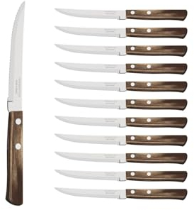 Tramontina - Couteau à Steak marron 21cm. Inox et technobois. X 12