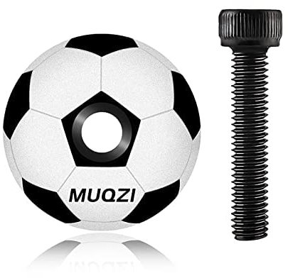 Fahrrad Headset Top Cap Vorbau Kappe Abdeckung 1 1/8 Zoll Light Steuersatzkappe + Alu Schraube für Fahrrad MTB Rennrad (Fußball)