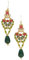 bunte boho Ohrhänger aus smaragd Jade Edelsteintropfen, grünen, roten und gold Glasperlen