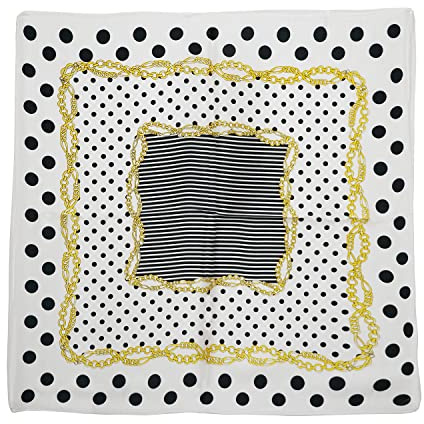 LSHARON SILK 100% Mulberry Silk Scarf Lightweight Neck Scarf - 53x53cm - Digital Printed Small Square Wraps Pure Silk Scarves Natural Silk Neckerchief Headscarf Gift for Women Men (#9)