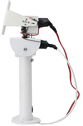 SUDEG Bricolage DC 30W Deux axes Cardan Solar Tracking Robot de surveillance Haute performance Couple élevé Tout métal Axes X Axes Y Motoréducteur à vis sans fin