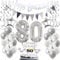 Silber Geburtstagsdeko 80 Jahre Frau Mann,ballon 80 Geburtstag Frauen Deko, Luftballons 80. Geburtstag Deko Frau silber ,Party Deko 80. Geburtstag Männer Tortendeko 80 Geburtstag Frau Mann deko