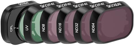 SKYREAT ND Filters Set for DJI Mini 4 Pro Accessories,6 Pack-(CPL, UV,ND8, ND16, ND32, ND64)