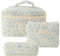TIAASTAP 3-teiliges Reise Kosmetiktasche Damen Gesteppte Kulturtasche mit Blumenmuster, Kawaii Kulturbeutel Set Groß Kosmetiktasche Aesthetic Make up Bag Beauty Bag Cosmetic Bag für Kinder Mädchen