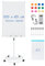 COSTWAY Tableau Blanc Effacable sur Pied, 100 x 65 cm, Tableau Blanc sur Pieds Hauteur Réglable 132-192 cm, Support Sur Roulettes, Cadre en Alu, Paper Board, pour École, Bureau