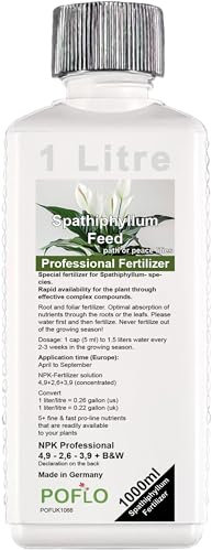 POFLO Special fertilizer for peace lilies Spathiphyllum- species. Rapid availability for the plant through effective complex compounds. 1000ml