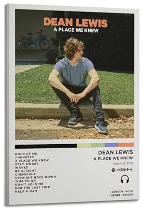 szzmyo Dean Lewis Poster A Place We Knew Album-Poster, dekoratives Gemälde, moderne ästhetische Leinwandposter, Schlafzimmer-Kunst, Wohnzimmer, Dekoration, Poster, 20 x 30 cm, Rahmenstil
