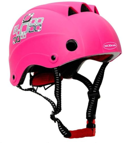 NICEkids Schutzausrüstung – Stilvolles Design, höchste Qualität und optimaler Schutz für Kinder und Jugendliche bei Roller, Fahrrad, Inlineskates & Skateboard - Rosa