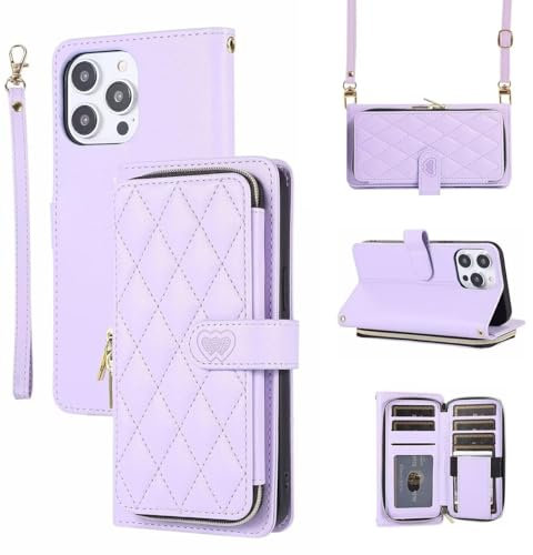 xinyunew Funda Billetera para Xiaomi Redmi Note 12 4G con Cuerda y Tarjetero, Carcasa de Cuero PU con Soporte Plegable, Flip Magnética Antigolpes, Compatible con Redmi Note 12 4G,Lila