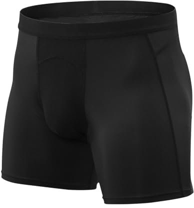 Niksa 1er Pack Herren Sport Boxershorts Funktionsunterwäsche Radlerhose kompressionsshorts Unterwäsche Radhosen Für Männer, Schwarz, XXL