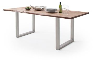 möbelando Baumkantentisch >Calabria< in Akazie Natur lackiert - 200x77,5x100 (BxHxT)
