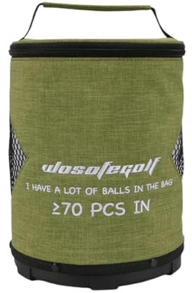 Gomice Sac Pochette de Golf, Sac à balles de Golf cylindrique de Grande capacité avec Fermeture éclair - Pochettes de Rangement Pliables Portables, Sac de Golf léger pour Enfants golfeurs