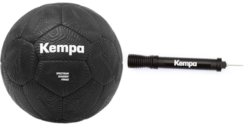 Kempa Spectrum Synergy Primo Black&White Handball Trainings- und Spielball & Kompakte Zwei-Wege-Ballpumpe für Handball, Fußball, Basketball etc.