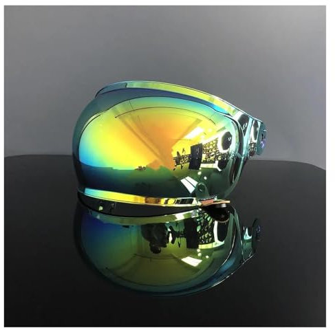 EVURU Helmlinsen-Visier-Ersatz Für Be&ll Bu&LLI&tt Helmvisierlinse Motorradhelm Bubble Visierlinse Ersatzlinse(Yellow)