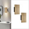 Ouglres Wandleuchte Holz,Led Wandlampe mit Schalter 2er Set,Up and Down Leuchten Innen Vintage,Flache WandLampen Innenbereich für Wohnzimmer,Schlafzimmer Bett,Flur,Modern Design Nachtlampe Warmweiß,8W