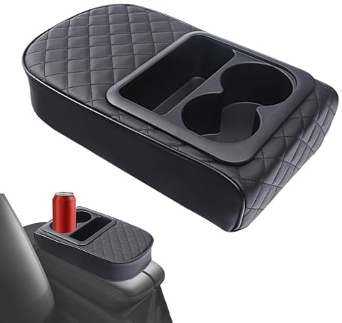 Jubepk Cuscino Bracciolo per Veicolo Organizer Interno Auto | Cuscino Gomito Portabicchieri Auto Bracciolo Portaoggetti Organizer Interno Veicolo Pendolarismo Guida Lunga Viaggi Strada