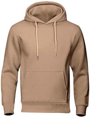 Hoodie Herren Oversize Sweatshirt Casual Pullover Hoody mit Kapuze Männer Einfarbig Kapuzenpullover Frühling und Herbst Oberteil Longsleeve Regular Fit Hooded Y2k Pulli