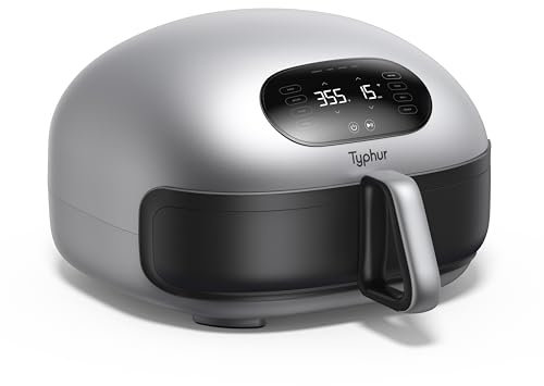 Typhur Dome 2 Air Fryer, 15-in-1 Large 5.3L Capacity, No.1 Cooking Speed Innovative Airflow, Self-cleaning Smart Digital Airfryer, Dishwasher Safe Basket for Quick Easy Meals, Up to 32 Chicken Wings