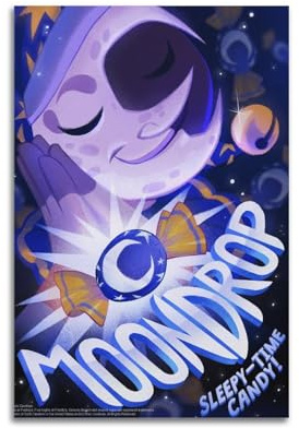RUINOSAU Moondrop FNAF Filmposter, Leinwand, Wandkunst, Dekoration für Schlafzimmer, Wohnzimmer, moderne Wanddekoration, Geschenk, 40 x 60 cm, ungerahmter Stil