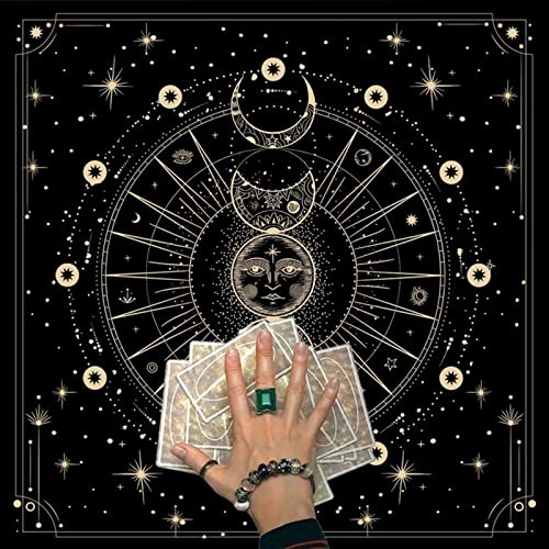 Pocoiau Quadratisches Biber-Tarot-Tuch, Brettspiel-Pad, astrologische Orakel-Pad, Tischkarte, Matte, Wahrsagungen, Tischdecke