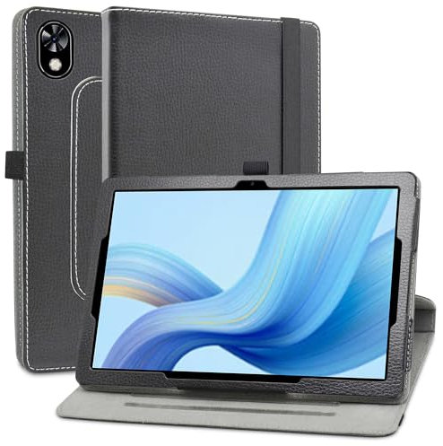 MAMA MOUTH Kompatibel mit DOOGEE U10 hülle,360° Drehbarer Stand Cover Premium Schutzhülle Tasche Etui mit Ständerfunktion Case für DOOGEE U10 2025 / DOOGEE U9 10.1 Zoll Tablet,Schwarz