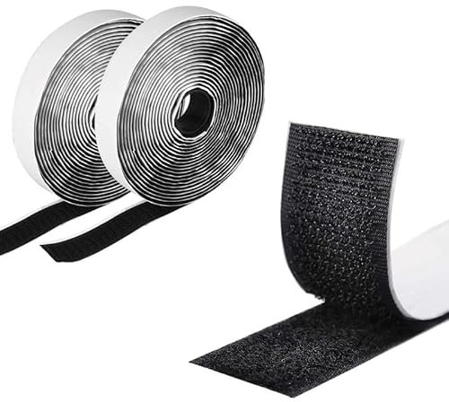 Nastro adesivo con velcro, autoadesivo, largo 2 cm, perfetto per organizzare, fissare, progetti fai da te, lavori di bricolage, miglioramento della casa, uso in ufficio e altro (10 metri) Craft Queen