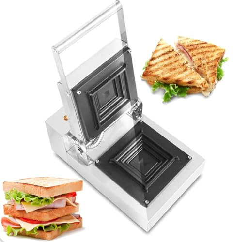 XUXIAO Sandwichera Eléctrica, Prensa Panini Acero Inoxidable, Revestimiento ecológico 900W Sanduchera tostadora para Hacer sándwiches