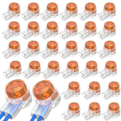Xiciki 200PCS K1 Gel Crimps 2 Way Crimp Connectors, Moisture-Proof and Waterproof Independent Packaging Telephone Cable Connectors for Network, Electrical Cables