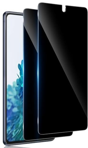 TUTUO Sichtschutz Schutzfolie für Samsung Galaxy S20 FE für Panzerglas, 2 Stück Antispy Panzer Schutz Glas, 9H Härte Anti-Spähen Privacy Folie, Anti-Kratzer Schutzglas - Schwarz