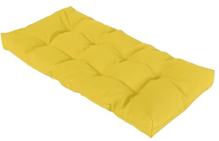 xinwanhong Bankauflage für den Außenbereich 1 2 3 und 4 Sitzer 8cm Schaukelauflagen Wasserdicht rutschfest Gartenbankauflage Gartenmöbel Rechteckige Sitzauflage für Terrasse Fenster,Gelb,200x40cm