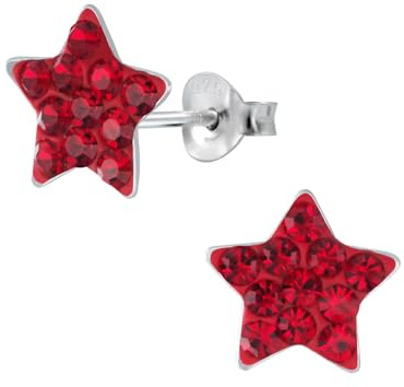 Monkimau Mädchen Ohrringe Stern | Ohrstecker aus 925 Sterling Silber | Kinderohrringe hypoallergen