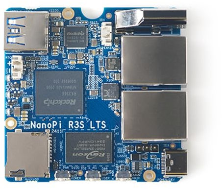 NanoPi R3S LTS Dual Gbps Ethernet Router Rockchip RK3566 SoC Mini PC Board Support OpenMediaVault, OpenWrt (2GB Ram SingleBoard)