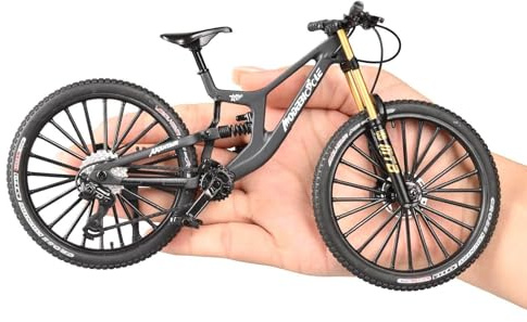 Generisch Finger Fahrrad Modell, 1:10 Mountainbike-Modell Spielzeug, Finger Mountainbike Modells Ornamente, Miniatur Fingers Bike, Mini Bend Fahrrad Modells(grau) (grau)