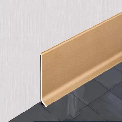Modanatura In Alluminio Per Battiscopa, Lunghezza 125 Cm × 4 Pezzi, Altezza 4/6/8/10 Cm. Pareti In Legno E Pareti Verniciate Con Vernici Al Lattice.(Brushed Bronze,4cmx125cm)