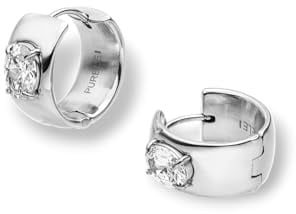 Purelei Glam Ohrringe – Glitzernde Creolen mit weißem Zirkonia – Edelstahl (Gold 14K vergoldet/Silber/Roségold 18K) – 18 mm funkelnde Statement-Ohrringe für Damen