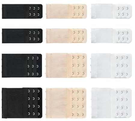 Lahkvor 12 Pezzi Estensioni Reggiseno, 2 Ganci / 3 Ganci / 4 Ganci Prolunga Reggiseno Allunga Reggiseno Accessori Intimo Donna