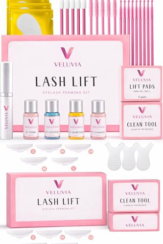VELUVIA Lash Lift Kit Professionelles Wimperndauerwelle & Curling Kit für Zuhause oder Salon Verwendung Semi-Permanent Lash Lifting Set mit Pads, Tools & Zubehör
