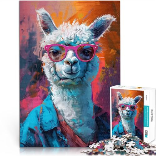 Alpaka-Lama-Kunst 1000-teiliges Teenager-Puzzle Trainieren Sie Ihr Gehirn und Ihre Hände Angebot als Geschenk für die ganze Familie 52x38cm