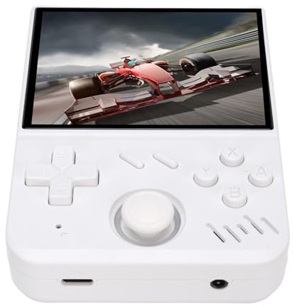 FAUOSWUK Console de Jeu Vidéo Portable Rétro avec Joystick 3D pour Le Divertissement, Console de Jeu Portable à écran de 3,5 Pouces pour Adultes, ABSTaille de L'écran : 3,5 Pouces (Blanche)