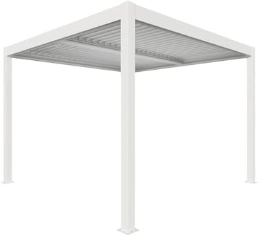 Pergola Bioclimatica Gaia autoportante in alluminio con lamelle orientabili Xone (BIANCO, 3X4 METRI)
